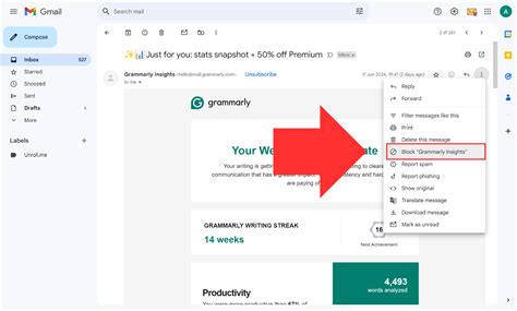 Block or unsubscribe from emails .